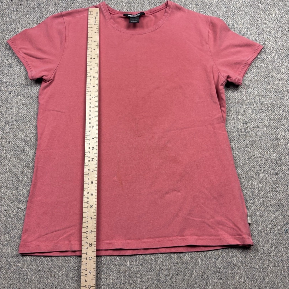Woolrich Tee Women Size Large Pink Top Casual Comfort Stretch Cotton - Picture 3 of 7